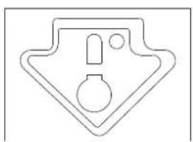Pure technical line drawing of a mechanical component or bracket (no text or symbols)