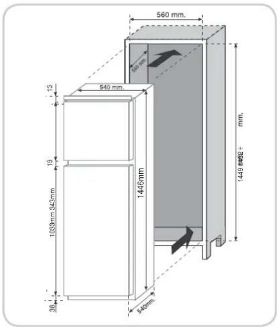 560 mm. 540 mm. 13 19 1033 mm 343 mm 1446 mm 38 540 mm 1449 #452+ mm.