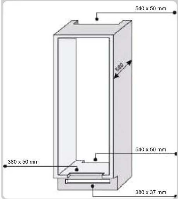 540 x 50 mm 560 380 x 50 mm 540 x 50 mm 380 x 37 mm