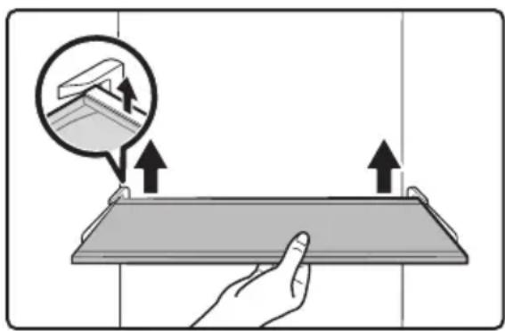 Illustration of a hand pressing down on a flat surface with an inset showing a stack of materials.