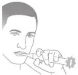 Line drawing of a person holding a pen, no text or symbols present