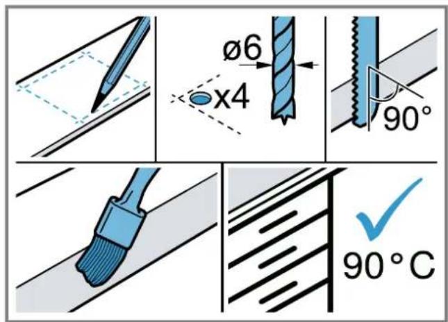 Ø6 x4 90° 90°C