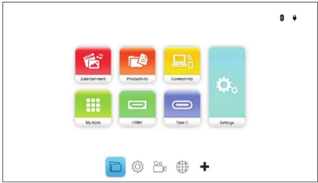 Entertainment Productivity Connectivity My Apps HDMI Type-C Settings