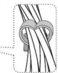 Illustration of a rope knot tied around a ring (no text or symbols).