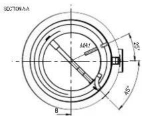 SECTION-M M41 25° 45° B