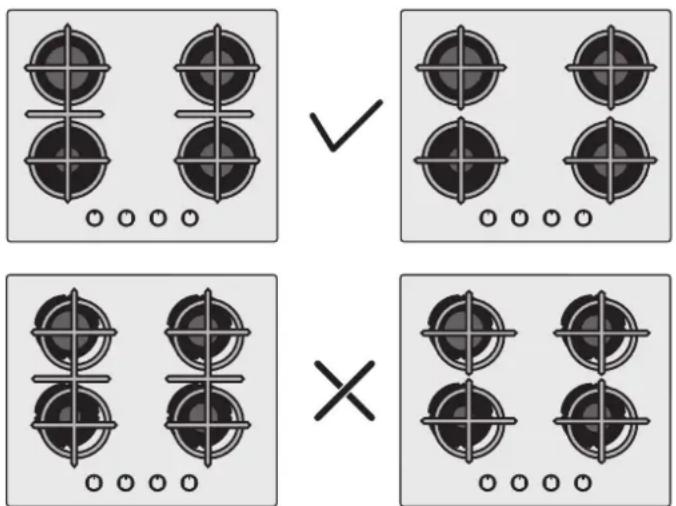 Diagram showing four panels of a computer with circular components and checkmark and cross symbols, likely illustrating a logic or matching process.