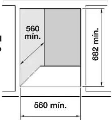 189A1370 Espacio de ventilación: Mínimo 50 mm