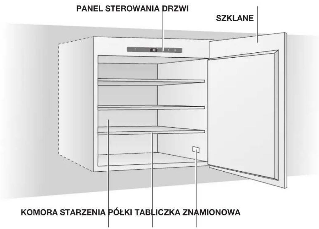 PANEL STEROWANIA DRZWI SZKLANE KOMORA STARZENIA PÓŁKI TABLICZKA ZNAMIONOWA