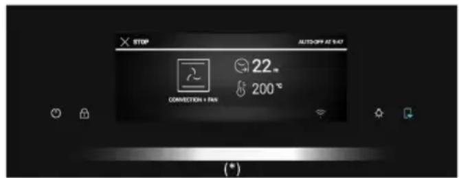 STOP SPEGNIMENTO AUTOMATICO ALLE 5:47 22 °C 200 °C CORNECTION + FIN (*)