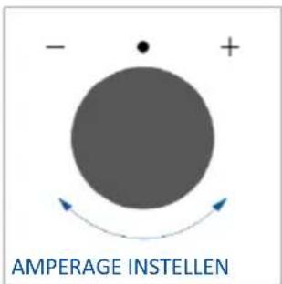 - • + AMPERAGE INSTELLEN