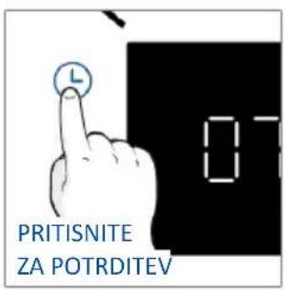 Pritisnite za potrditev