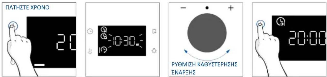 ΠΑΤΗΣΤΕ ΧΡΟΝΟ 2:0 10:30 ΡΥΘΜΙΣΗ ΚΑΘΥΣΤΕΡΗΣΗΣ ΕΝΑΡΞΗΣ 20:00