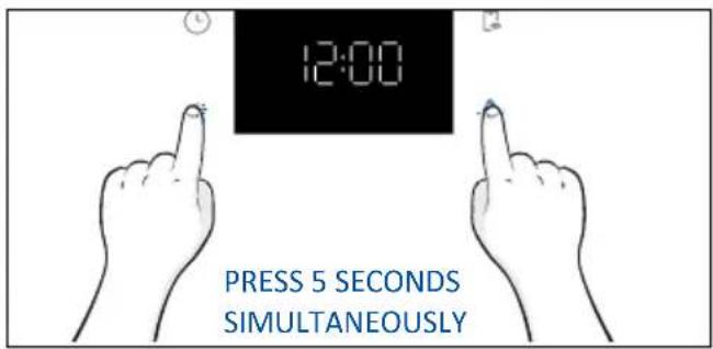12:00 PRESS 5 SECONDS SIMULTANEOUSLY