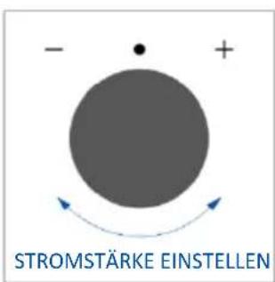 - • + STROMSTÄRKE EINSTELLEN