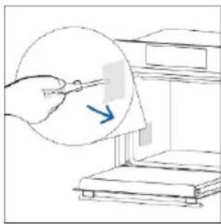 Illustration of a hand using a tool to clean or store items on a shelf, with no visible text or symbols.