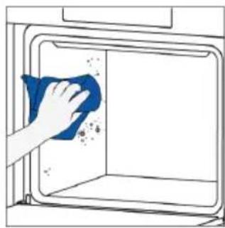 Hand cleaning a window with a blue cloth; no text or symbols visible.