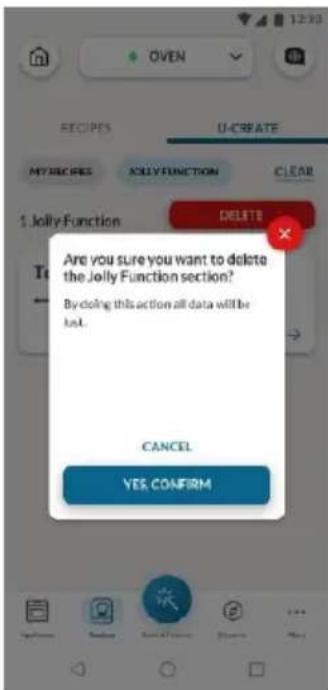 Are you sure you want to delete the Jolly Function section? By doing this action all data will be lost. CANCEL YES CONFIRM