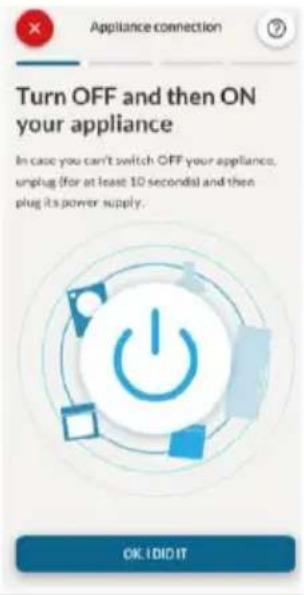 Turn OFF and then ON your appliance. In case you can't switch OFF your appliance, unplug (for at least 10 seconds) and then plug its power supply. OK. I DID IT