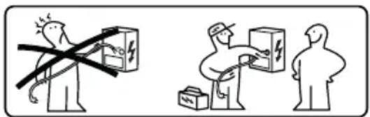Illustration showing two workers with tools and a crossed-out box, one holding a dollar sign, the other handling a briefcase.