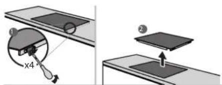 Diagram illustrating a mechanical setup with labeled components and a magnified view of a component marked 'x4'.