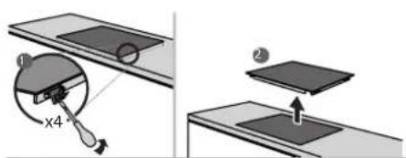 Diagram illustrating a mechanical setup with labeled components and a magnified view of a component marked 'x4'.