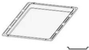 Pure geometric diagram of a square plate with side notches and a small curved line on the right (no text or symbols)