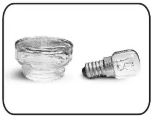 Two transparent glass bulbs, one upright and one with a small filament (no text or symbols visible)