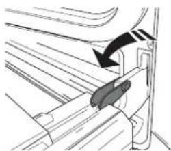 Diagram of a mechanical assembly with a black arrow indicating direction (no text or symbols present)