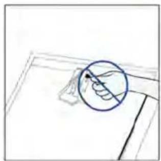 Simple line drawing of a hand holding a tool, no text or symbols present.
