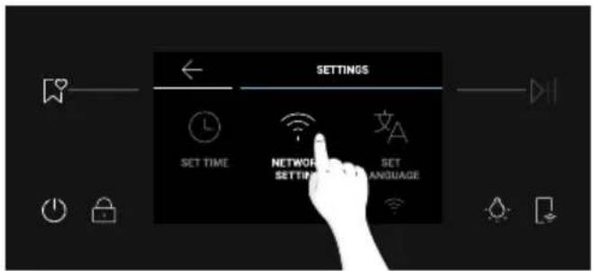 SETTINGS SET TIME NETWORK SET LANGUAGE