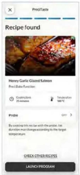 PreciTaste Recipe found: Honey Garlic Glazed Salmon. Prest Bake Function. Cooking time: 25 minutes. Temperature: 100 °C. Probe: By cooking this recipe with the probe, the duration may change according to the target temperature. CHECK OTHER RECIPES. LAUNCH PROGRAM.