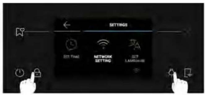 SETTINGS SET TIME NETWORK SETTING LANGUAGE