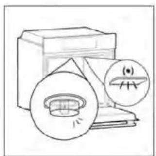 Illustration of a mechanical device with a circular component and a magnified view showing internal components.