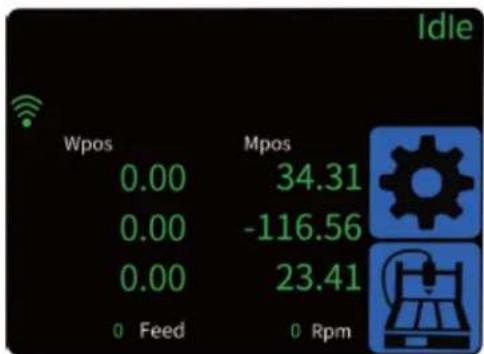 Idle Wpos Mpos 0.00 34.31 0.00 -116.56 0.00 23.41 0 Feed 0 Rpm