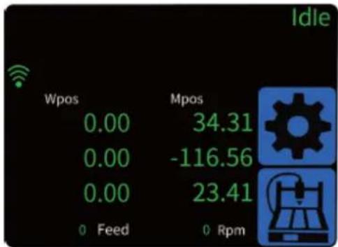 Idle Wpos Mpos 0.00 34.31 0.00 -116.56 0.00 23.41 0 Feed 0 Rpm