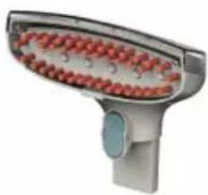 3D rendered image of a cleaning tool handle with red circular components and a blue handle (no text or symbols visible)