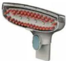 3D rendered image of a cleaning tool handle with red circular components and a blue handle (no text or symbols visible)
