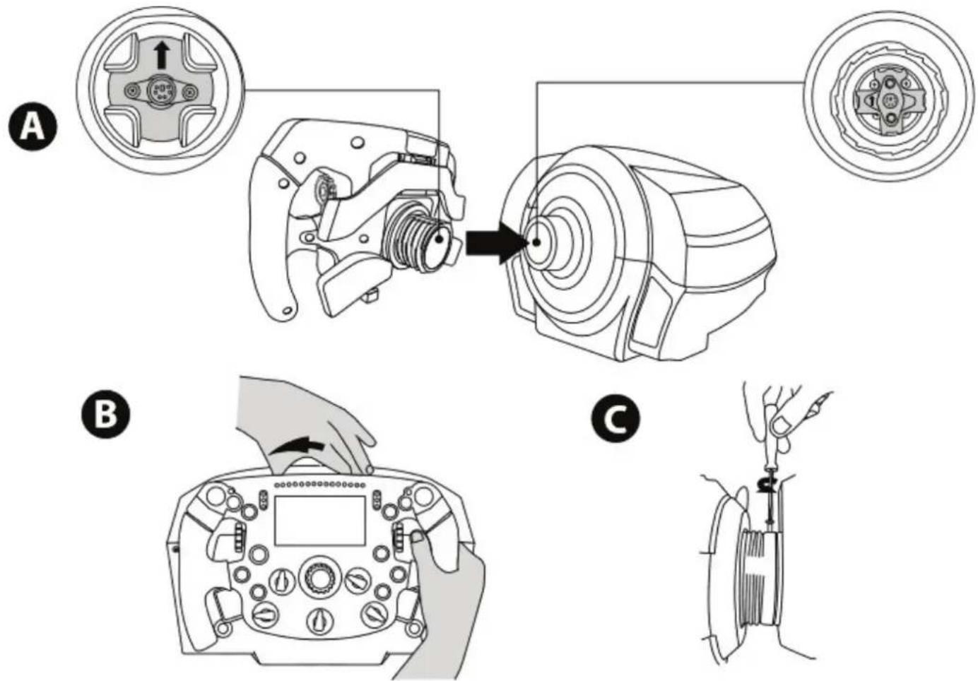 THRUSTMASTER Formula Wheel Add-On Ferrari SF1000 Edition-WO - 패들 시프터를 다시 제자리에 놓는 방법: - 2