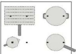 Pure diagram of four abstract geometric shapes with no text or symbols