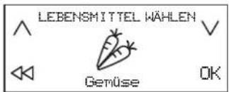 LEBENSMITTEL WÄHLEN Gemüse OK