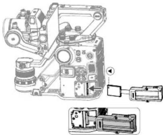 Technical line drawing of a mechanical device with internal components and a close-up inset showing internal wiring (no text or symbols).
