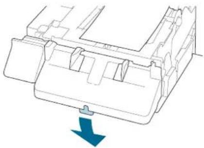 Technical line drawing of a mechanical component with a blue downward arrow indicating a force or direction (no text or symbols present)