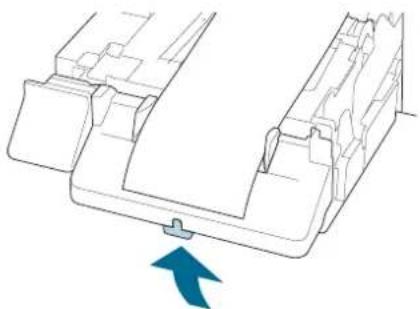 Technical line drawing of a mechanical component with a blue arrow indicating direction (no text or symbols)
