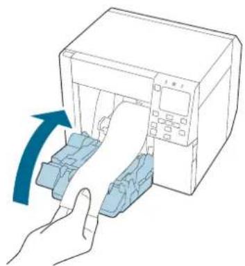 Illustration of a hand inserting a device into a computer (no text or symbols visible)