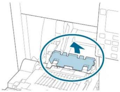 Diagram of a mechanical component with an arrow indicating direction, no visible text or symbols