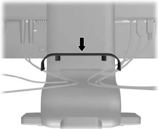 Mechanical assembly diagram showing a component with a black arrow indicating a connection or force, no visible text or symbols