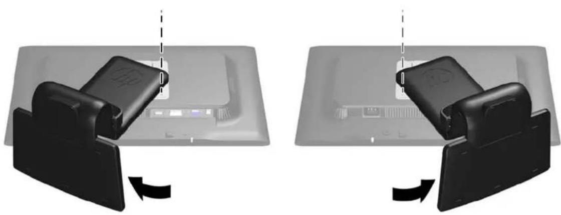 Two black-and-white diagrams showing a device with a switch, mounted on a flat panel, with no visible text or symbols.