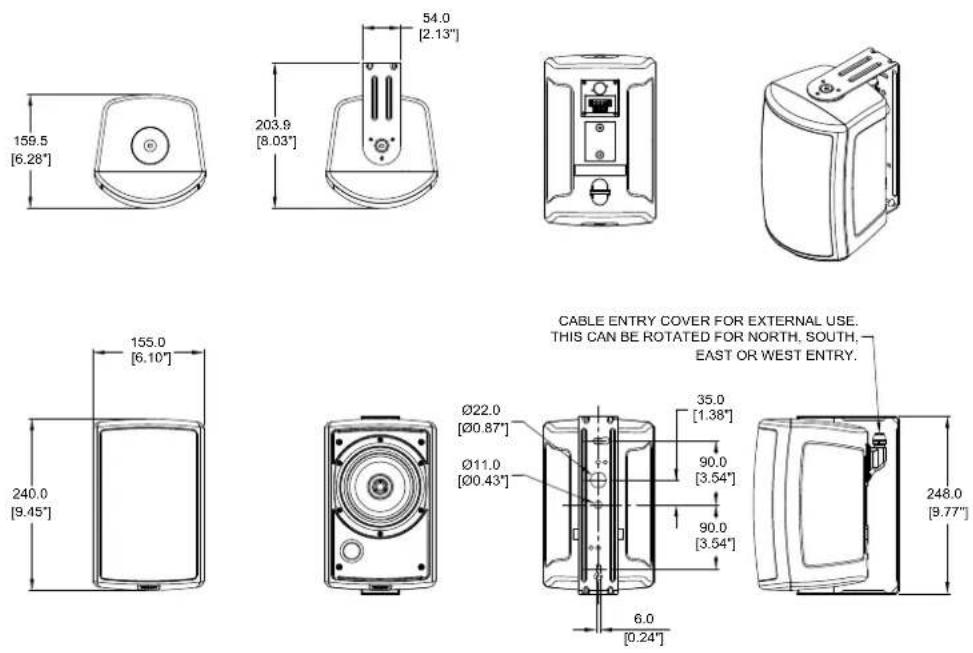 TANNOY AMS 5ICT - Product Dimensions - 1