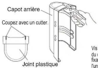 Capot arrière Coupez avec un cutter. Joint plastique