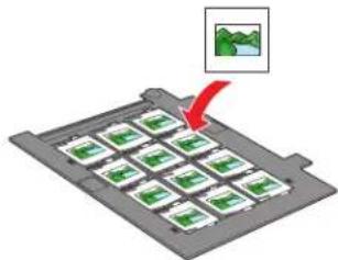 Diagram of a device array with green modules and a red arrow pointing to a small inset image (no text or symbols)